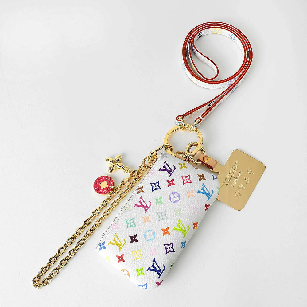 Louis Vuitton Smartphone Holder Takashi Murakami Phone Multicolor White